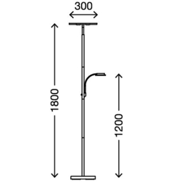 Briloner Leuchten - LED Stehlampe mit flexibler Leselampe, eckiger 2-teilig kipp- & schwenkbarer Leuchtenkopf, stufenlos dimmbar, moderne Wohnzimmerlampe, 21 W + 3.5 W - 8