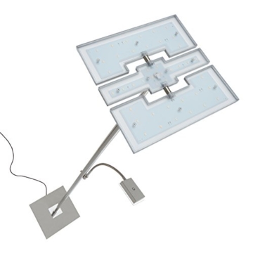 Briloner Leuchten - LED Stehlampe mit flexibler Leselampe, eckiger 2-teilig kipp- & schwenkbarer Leuchtenkopf, stufenlos dimmbar, moderne Wohnzimmerlampe, 21 W + 3.5 W - 9