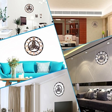 Chendongdong Wanduhr Küchenuhr Römische Ziffern Europäische Vintage künstlerische Industriegetriebe Handarbeit 3D Dekorative Zahnrad bar Cafe, Geschenk Ziffernblatt aus Holz - 3