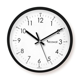 Decowall DSH-M22BK 8.8" Nicht-tickende Stille Metall Modern Wanduhr DIY für Wohnzimmer Küche Büro (22.5cm, Schwarz) - 1