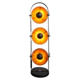Design Stehlampe STUDIO schwarz gold Metall 3 Lampenschirme Lampe Blattgold Optik Stehleuche Bodenlampe Wohnzimmer Beleuchtung - 1