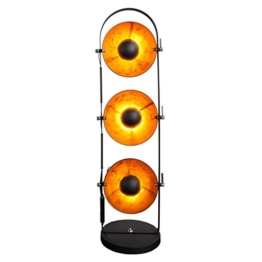 Design Stehlampe STUDIO schwarz gold Metall 3 Lampenschirme Lampe Blattgold Optik Stehleuche Bodenlampe Wohnzimmer Beleuchtung - 1