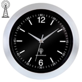 Deuba® Funkwanduhr Analog ✔inkl. Batterie ✔nahezu geräuschlos ✔automatisch Zeitumstellung ✔großes Ziffernblatt Ø30cm ✔Farbe Schwarz / Silber - Quarz-Uhrwerk Wanduhr Funkuhr - 1