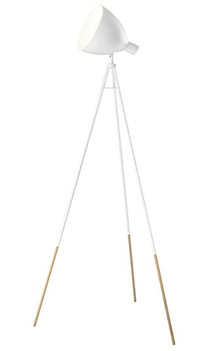 Dreibein Stehlampe Stehleuchte Standleuchte BONGO | 145 cm hoch | Metall | Holz | Weiß | ohne Leuchtmittel - 2