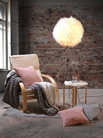 Dreibein Stehlampe Stehleuchte Standleuchte DUCKY 1 | ca. 150 cm hoch | Weiß | Papier | Entenfedern - 8