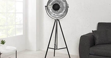DuNord Design Stehlampe Stehleuchte CINEMA schwarz / silber Retro Design Lampe Spotleuchte - 3