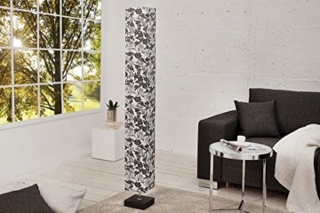 DuNord Design Stehlampe Stehleuchte Lichtsäule MILANO 125cm weiss schwarz floral - 3