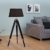 Elegante Design Stehlampe SYLT mit hochwertigem schwarzen Gestell und Leinenschirm höhenverstellbar Stehleuchte Wohnzimmerlampe - 4