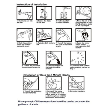 FAS1 Moderne DIY Große Wanduhr Big Armbanduhr Aufkleber 3D Spiegel Aufkleber Römischen Ziffern Wanduhr Home Office Abnehmbarer Dekoration (Akku Nicht Enthalten) Gold - 7