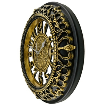 Foxtop 12 Zoll Stille Nicht-tickende Nostalgie Wanduhr ohne Ticken Vintage Stil, (Ø) 30 cm - 3