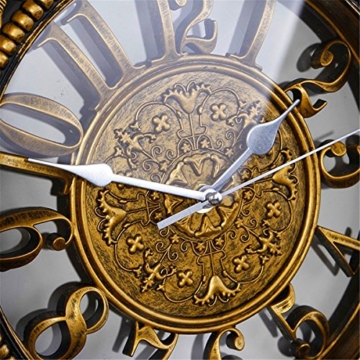 Foxtop 12 Zoll Stille Nicht-tickende Nostalgie Wanduhr ohne Ticken Vintage Stil, (Ø) 30 cm - 4