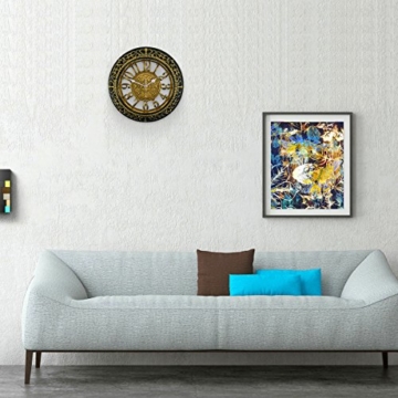 Foxtop 12 Zoll Stille Nicht-tickende Nostalgie Wanduhr ohne Ticken Vintage Stil, (Ø) 30 cm - 6