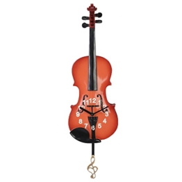 Giftgarden Wanduhr Musik Gitarre mit Pendel im Geigenform für Gitarristen und Musikliebhaber,Musiker uhr wand Kinder Deko Design modern cool ausgefallen schön elegant Dekouhr Whonzimmer Geschenk Freund. - 1