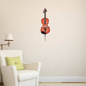 Giftgarden Wanduhr Musik Gitarre mit Pendel im Geigenform für Gitarristen und Musikliebhaber,Musiker uhr wand Kinder Deko Design modern cool ausgefallen schön elegant Dekouhr Whonzimmer Geschenk Freund. - 4