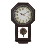 Giftgarden Wanduhr Vintage Retro Wohnzimmer mit Pendel Design shabby chic braun Uhr Wand Deko Pendeluhr Schwarz klassisch antike Dekoration Geschenke für Freunde - 1