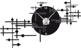 Graz Design 800154_AL_070 Wandtattoo Uhr Wanduhr modern modernes Industrie Design Deko für Wohnzimmer (Uhr Silber gebürstet /Aufkleber Schwarz) - 1