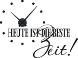 Graz Design 800161_BK_070 Wandtattoo Uhr Wanduhr modern Spruch Heute ist die Beste Zeit Deko fr Wohnzimmer (Uhr Schwarz/Aufkleber Schwarz) - 1