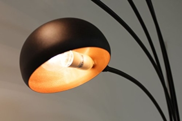 große Five Fingers Bogenlampe, Top Quality, mattschwarz & Kupfer, 225cm hoch - 4