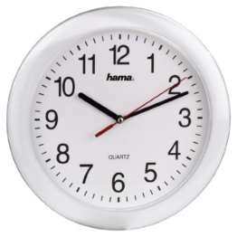 Hama Quarz Wanduhr PP-250 (analog, zeitloses Design, ohne Funkwellen) weiß - 1