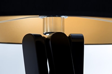 Hochwertige Design Stativ Stehlampe | Studiolampe mit Stoffschirm aus Chintz in schwarz gold und Stativ/Gestell aus Holz Echtholz Schwarz | H= 160cm | Stehleuchte | Handgefertigte Leuchte - 3