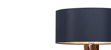 Hochwertige Design Stehlampe Tripod mit Textil Schirm aus Chintz in Schwarz Gold und Stativ/Gestell aus dunklem Holz Echtholz Nussbaum | H= 160cm | Stehleuchte | Handgefertigte Leuchte - 2