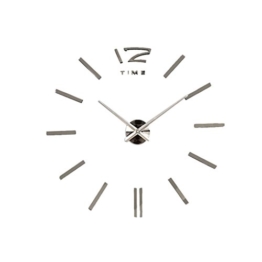Homyl Wand Uhr Wohnzimmer Wanduhr Wandtattoo Aufkleber Deko XXL 3D-Design, Farbwahl - Silber #3 - 1