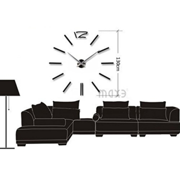 JUSTFOX - Wanduhr XXL Deko 3D mit Römischen Zahlen (Gold) - 4