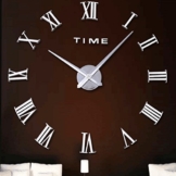 JUSTFOX - Wanduhr XXL Deko 3D mit Römischen Zahlen (Silber) - 1