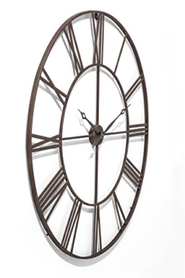 Kare Wanduhr Factory 120 cm, moderne, grosse XXL Dekouhr im Vintage Design, braun (H/B/T) 120x120x4,5cm - 1