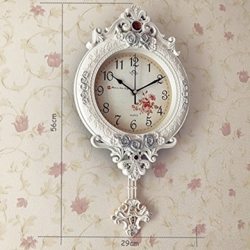 KKLOCK Wanduhr Uhr Wanduhren Lautlos für Wohnzimmer Büro Schlafzimmer Badezimmer Küche Kinderzimmer Mini Einfache AA Batterie Ø29 cm 16 inch Runde Großes Retro Nostalgie Vintage Fassung Klassischen Weiß Uhren [Enthält keine Batterie] - 2