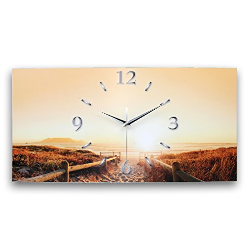 Kreative Feder Designer wandklok abstract in modern design; stil, geen tikken (50 x 25 cm automatische radioklok