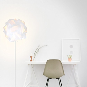 kwmobile DIY Puzzle Lampe XL Lampenschirm - Schirm Teile Set mit Netzkabel Schalter E27 Fassung - Puzzlelampe Stehlampe Deckenleuchte in Weiß - 2