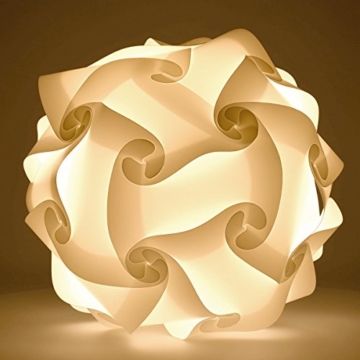 kwmobile DIY Puzzle Lampe XL Lampenschirm - Schirm Teile Set mit Netzkabel Schalter E27 Fassung - Puzzlelampe Stehlampe Deckenleuchte in Weiß - 5