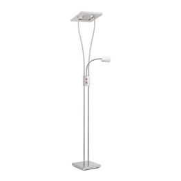 LED-Deckenfluter dimmbar mit flexibler Leselampe, zweigeteilter Fluterkopf Stehleuchte Wohnzimmerlampe Standleuchte LED-Fluter, Leseleuchte Standleuchte 1850 Lumen warmweiß quadratisch - 1