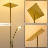 LED Stehlampe Agello - Deckenfluter in Messing mit 1620 Lumen - Stehleuchte LED Wohnzimmer mit Leselampe - Dimmbare Standleuchte mit warmweißem Licht für Gemütlichkeit in Ihren Räumen - 1