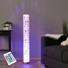 LED Stehlampe "Alisea" dimmbar mit Fernbedienung (Modern) in Weiß aus Kunststoff u.a. für Wohnzimmer & Esszimmer (1 flammig, GU10, A) von Lampenwelt | Stehleuchte, LED-Stehlampe - 1