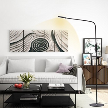 LED Stehlampe, AVAWAY Dimmbare LED Standlampe Stehleuchte Leselampe Flexible Standleuchte Bodenlampe mit Schwanenhals für Wohnzimmer Schlafzimmer Büro, Touch & Fernbedingung Steuerung, 5 Farbtemperature und 5 Helligkeitsstufen – 3000K-6500K (Schwarz) - 7