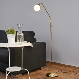 LED Stehlampe "Elaina" in Messing aus Metall u.a. für Wohnzimmer & Esszimmer (1 flammig, E14, A+) von Lampenwelt | Stehleuchte, LED-Stehlampe - 1