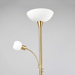 LED Stehlampe "Elaina" in Messing aus Metall u.a. für Wohnzimmer & Esszimmer (2 flammig, A+) von Lampenwelt | Stehleuchte, Deckenfluter, LED-Deckenfluter - 1