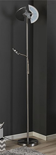 LED-Stehlampe Stehleuchte Standleuchte Deckenfluter OBASI | Silberfarben | Metall | Glas | Dimmbar - 2