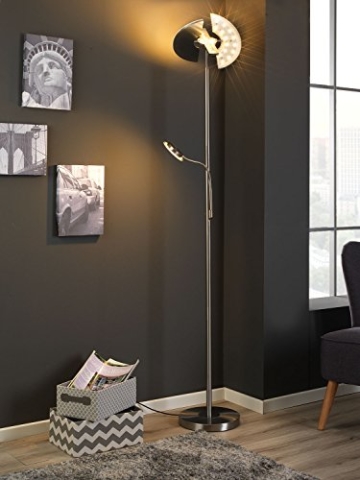 LED-Stehlampe Stehleuchte Standleuchte Deckenfluter OBASI | Silberfarben | Metall | Glas | Dimmbar - 3