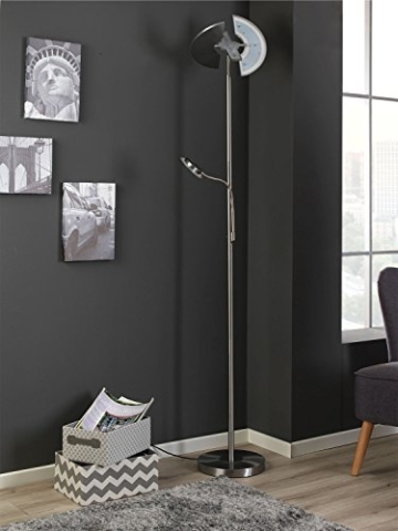 LED-Stehlampe Stehleuchte Standleuchte Deckenfluter OBASI | Silberfarben | Metall | Glas | Dimmbar - 4