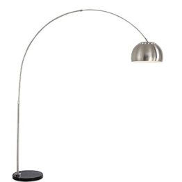 LED verstellbare Stehlampe, moderne minimalistische gebogene Edelstahl Stehlampe Nordic Wohnzimmer Schlafzimmer Studie Angeln Stehlampe rotierenden Marmor Leselicht ( Size : 205*35*22cm ) - 1