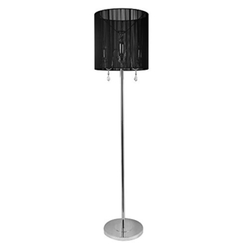 [lux.pro] Stehleuchte -Fabrica- (3 x E 14 Sockel) (167 cm x Ø 40 cm) (schwarz) + Kristallbehang Stehlampe Zimmerlampe Wohnzimmerlampe - 2
