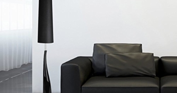 MiniSun – Schöne Stehlampe aus Keramik mit einem modernen, glänzigen schwarzen und silberfarbigen Finish im Retrostil – Bodenleuchte - 2