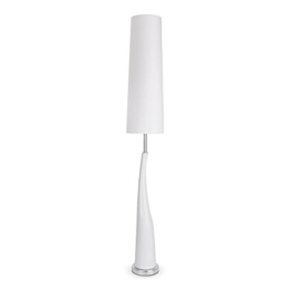MiniSun – Schöne Stehlampe aus Keramik mit einem modernen, glänzigen weißen und silberfarbigen Finish im Retrostil – Bodenleuchte - 1