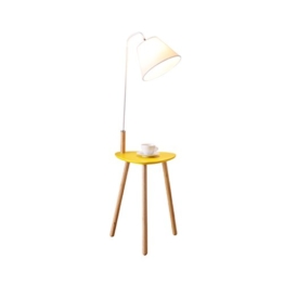 MMM- Stehleuchte Wohnzimmer einfache und moderne Couchtisch Lampe Schlafzimmer Massivholz vertikale Holz Material Stoff Schatten Stehlampe (Größe: 40 * 140 cm) ( Farbe : Gelb ) - 1