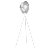 Moderne Design Stehlampe STUDIO 140 cm weiss silber Lampe Blattsilber Optik - 1