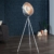 Moderne Design Stehlampe STUDIO 140 cm weiss silber Lampe Blattsilber Optik - 3