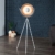 Moderne Design Stehlampe STUDIO 140 cm weiss silber Lampe Blattsilber Optik - 4